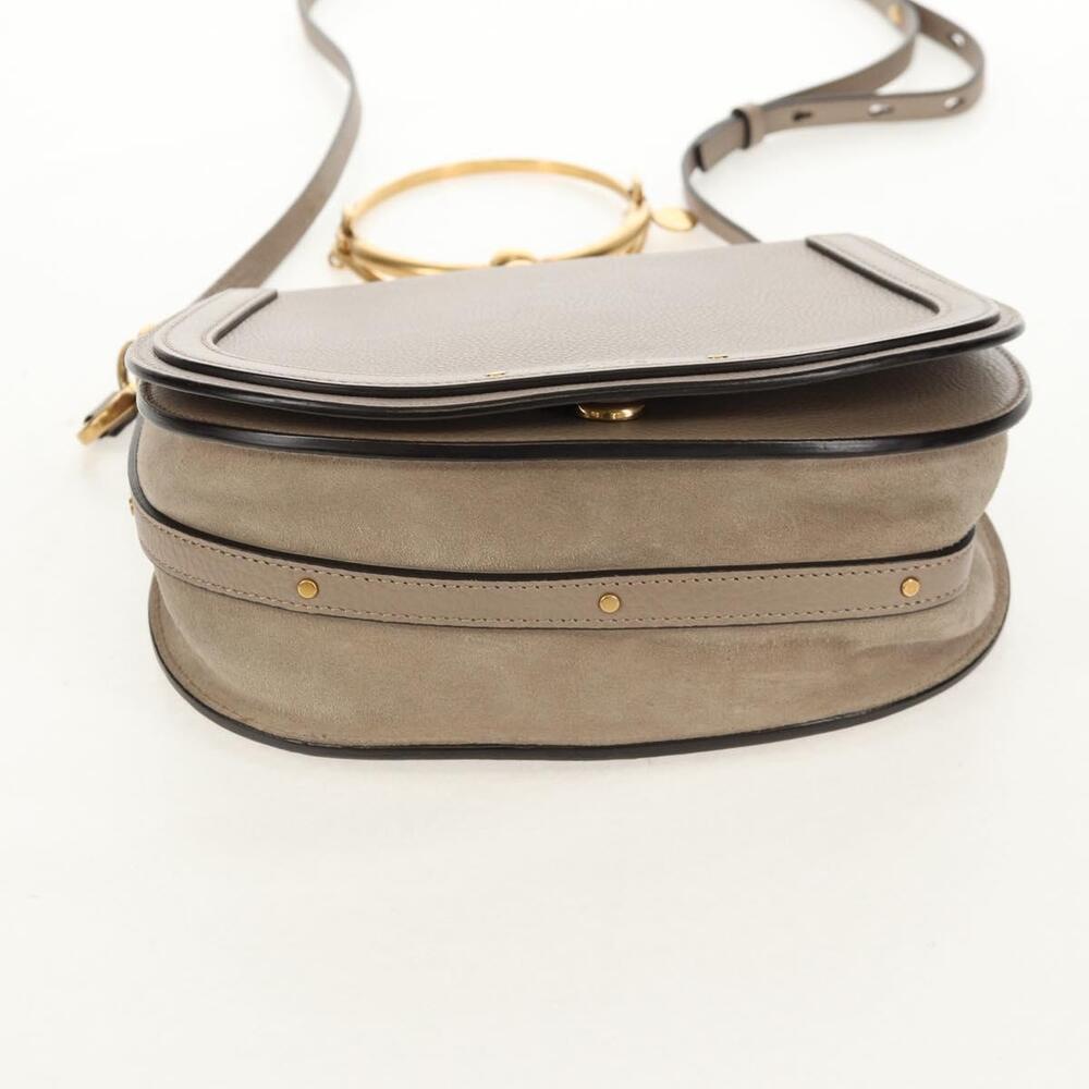 Chloe Nile Medium Bracelet Shoulder Bag Leather Beige Gold Auth 157808 - Picture 5 of 16